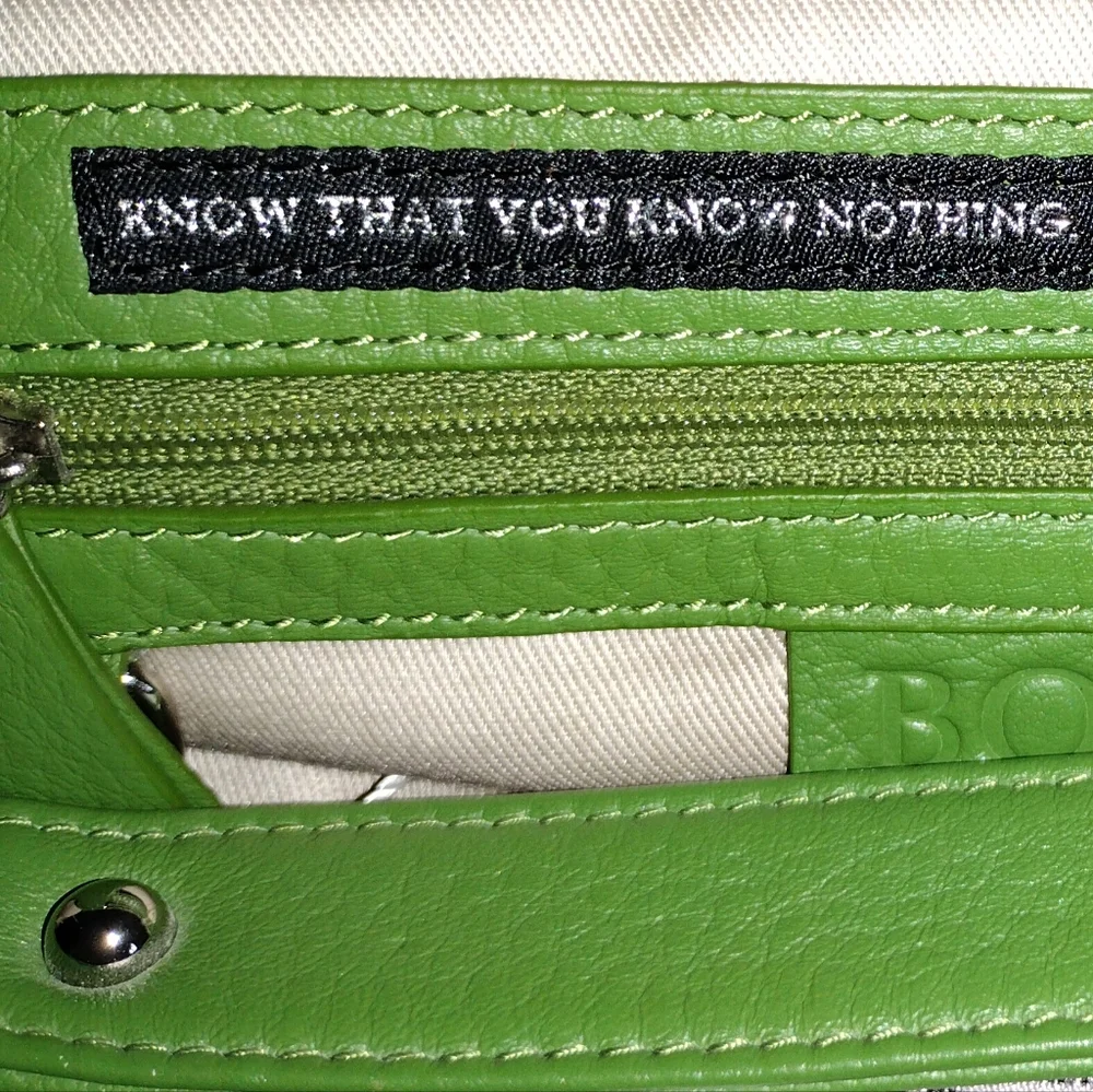 Vintage Vtg Y2k Xl Bodhi Leather Bright Green Hobo Bag Silver Chain Hardware